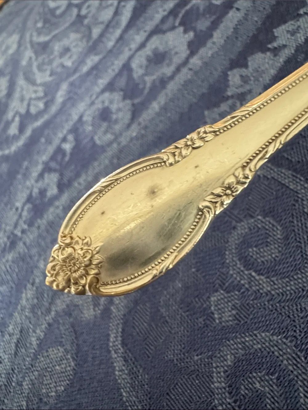 Silver plated vintage  Serving Spoon Slotted berry or olive Spoon